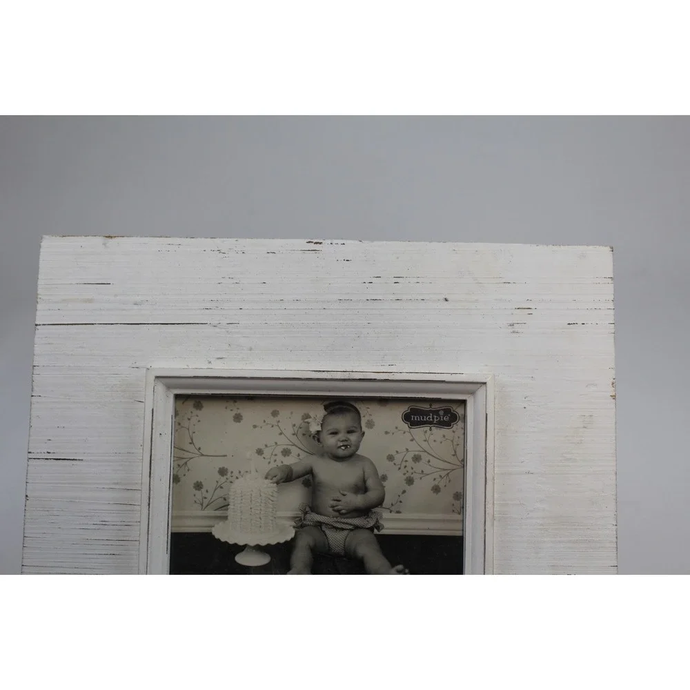 Mud Pie My First Birthday Frame Rustic Wooden Picture Frame 9.5 in. x 11 in.